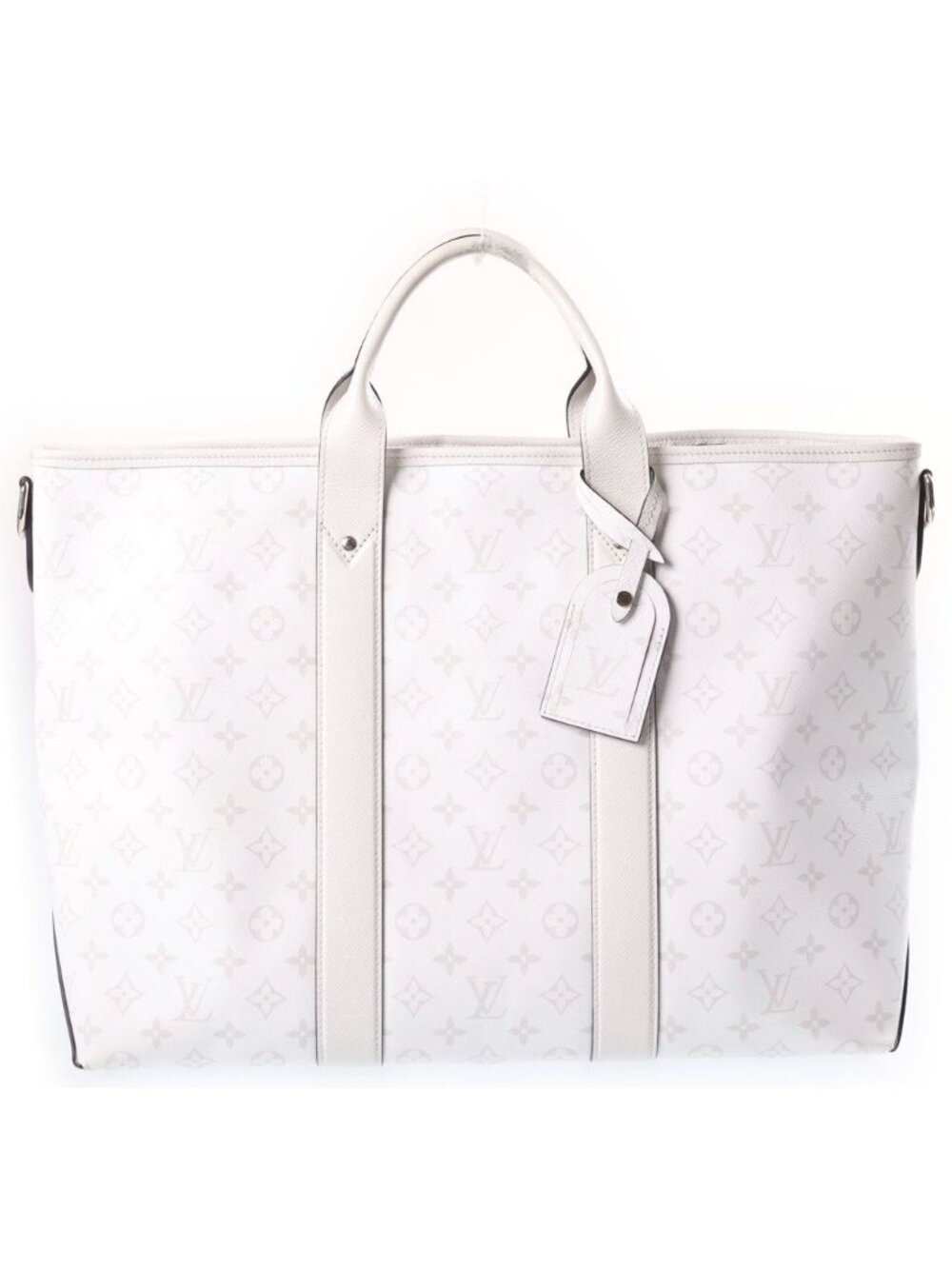 Louis Vuitton Taigarama Weekend Tote NM Leather Shoulder Bag White